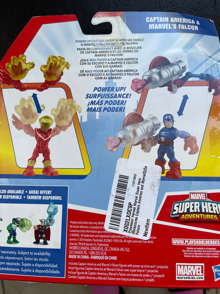 Captain America & Marvel’s Falcon, Playskool Heroes, Marvel Super Hero Adventures - Hasboro (Playskool Heroes) action figure collectible [Barcode 630509540235] - Main Image 2