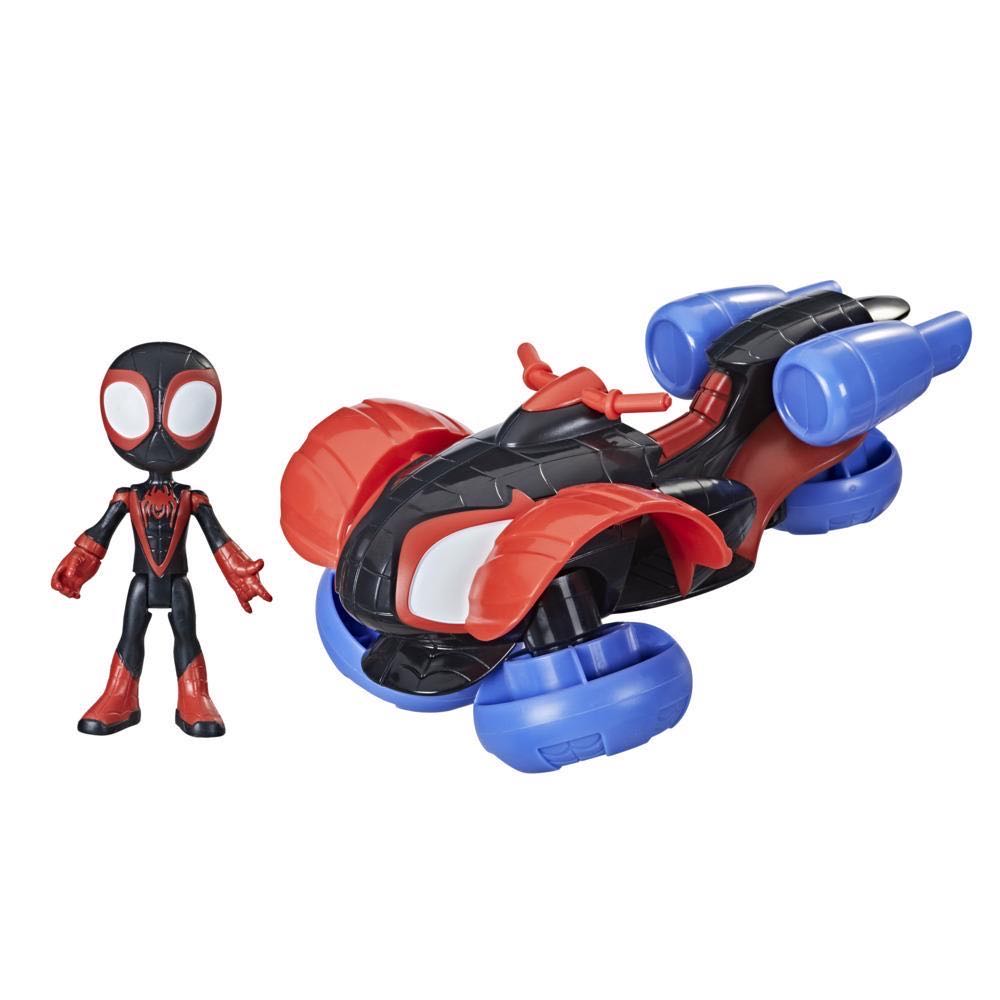 Miles Morales Change ‘N Go Techno-Racer And 4 Inch Miles Morales - Hasboro (Marvel Disney Junior) action figure collectible - Main Image 2