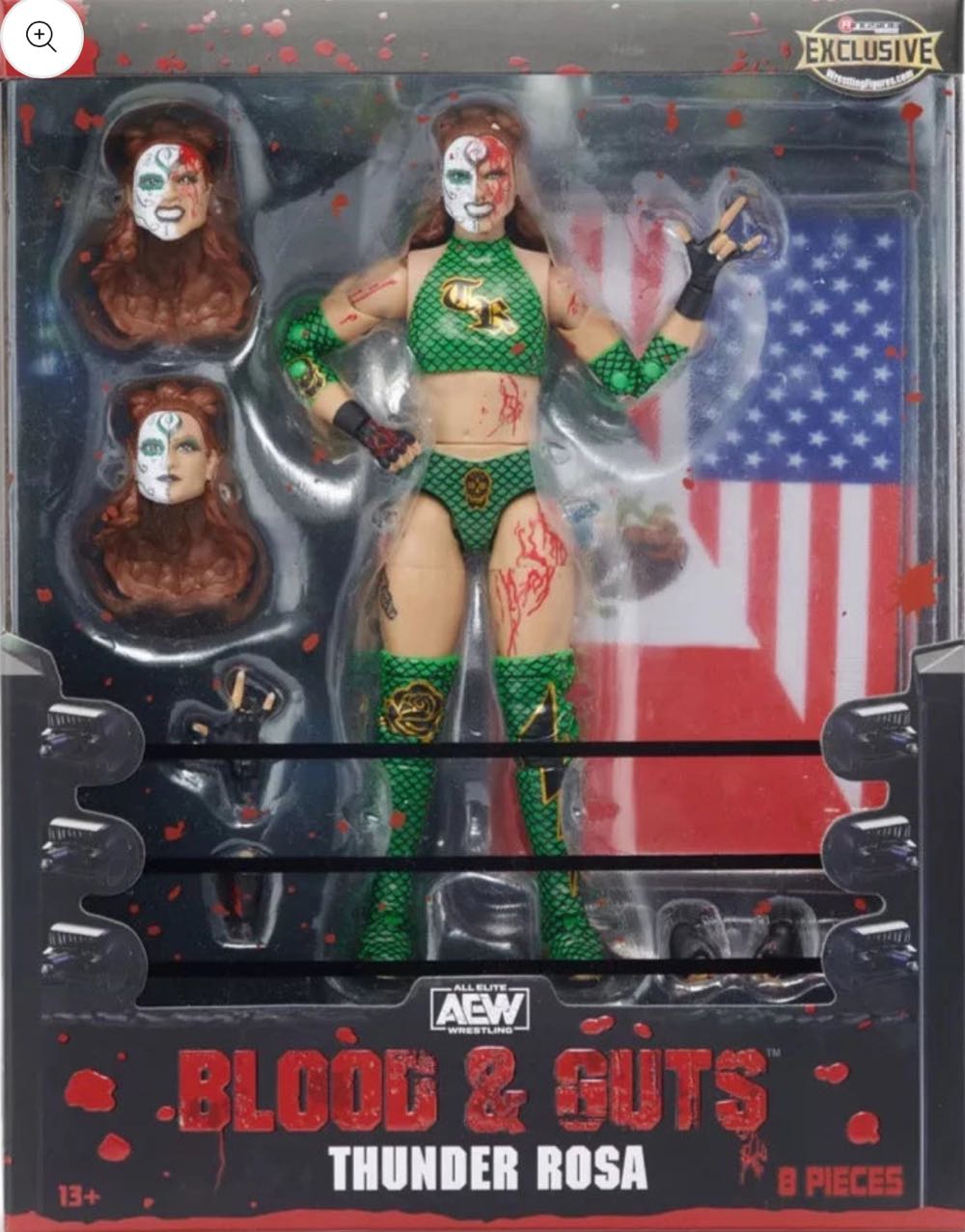 112. Thunder Rosa - Jazwares LLC (AEW Unrivaled) action figure collectible [Barcode 191726442073] - Main Image 2