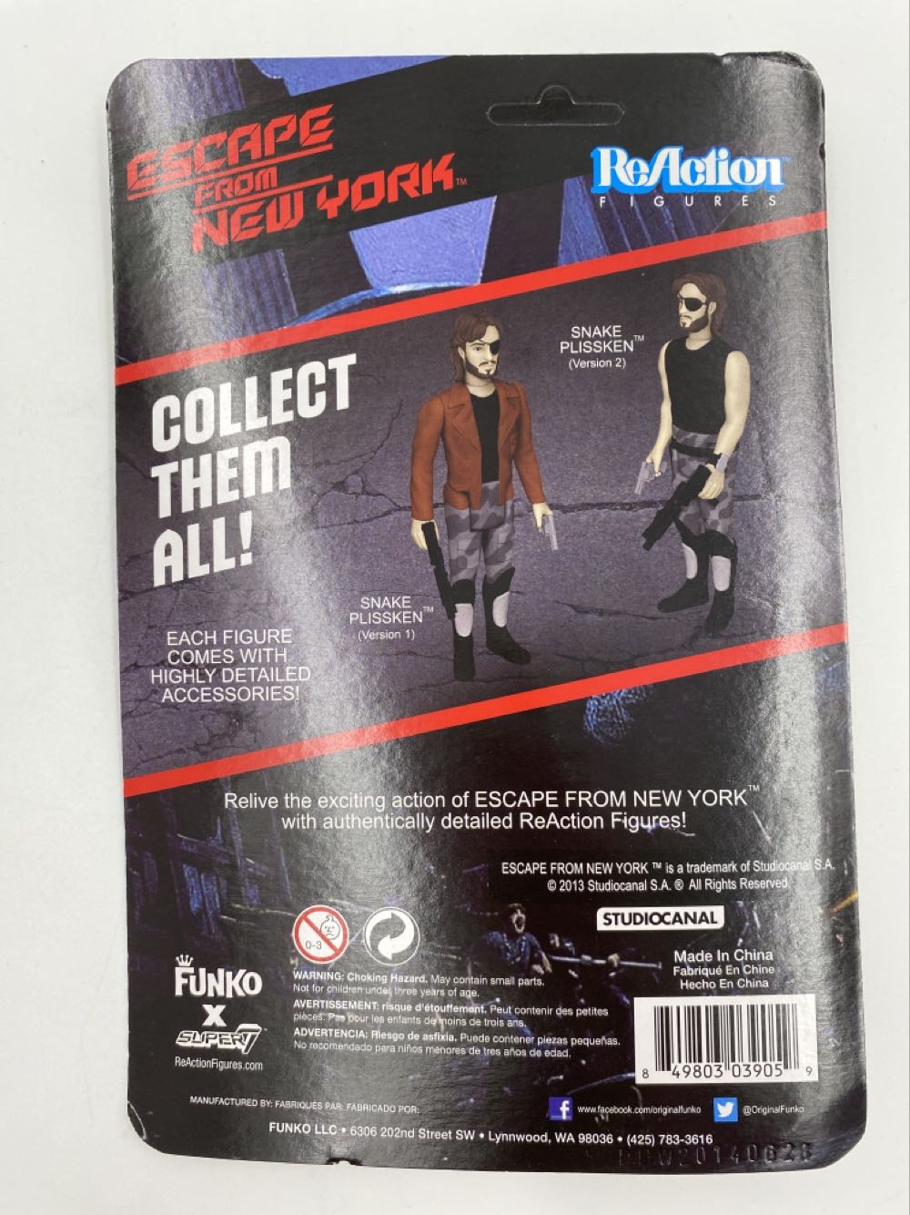 Escape From New York: Snake Plissken - Funko X Super 7 (ReAction Figures) action figure collectible - Main Image 3