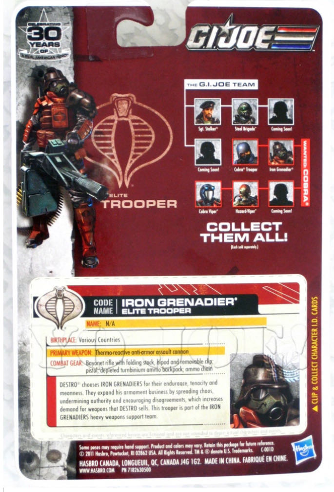 G.I.Joe: Iron Grenadier (v8) - Hasbro (G.I.Joe 30th Anniversary) action figure collectible - Main Image 4
