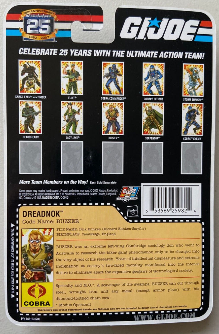 G.I.Joe: Buzzer (v4) - Hasbro (G.I.Joe 25th Anniversary) action figure collectible - Main Image 4