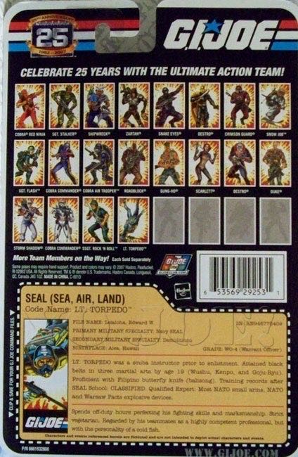 G.I.Joe: Torpedo, Lt (v1) - Hasbro (G.I.Joe 25th Anniversary) action figure collectible - Main Image 4