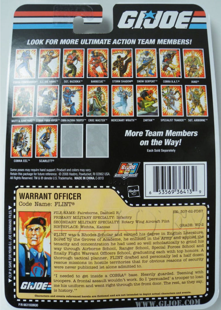 G.I.Joe: Flint (v13) - Hasbro (G.I.Joe 25th Anniversary) action figure collectible - Main Image 4