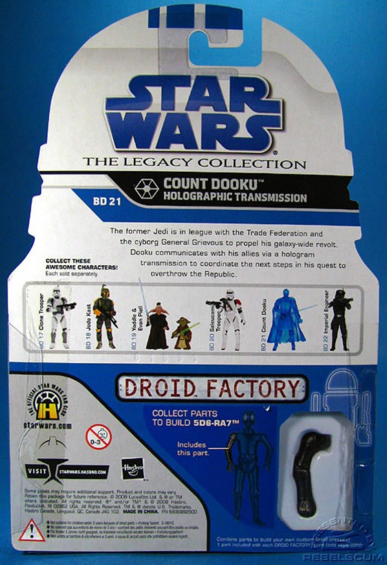 Star Wars: Count Dooku (Holographic Transmission) - Hasbro (The Legacy Collection BD-21) action figure collectible - Main Image 4