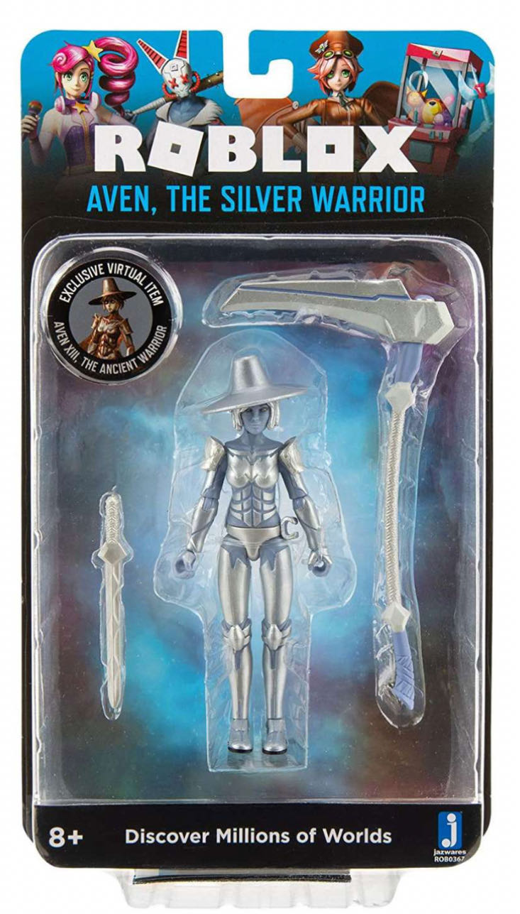 Roblox: Aven, The Silver Warrior - Jazwares (Roblox Imagination Collection) action figure collectible - Main Image 3