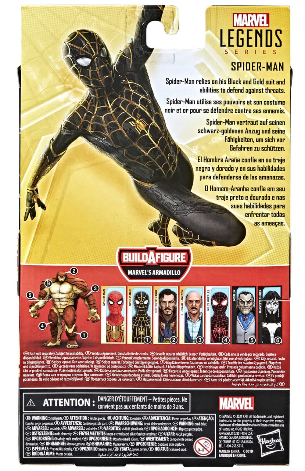 Marvel Legends Spider Man Black And Gold Suit BAF Armadillo - Hasbro Marvel Legends (Marvel Legends) action figure collectible - Main Image 3