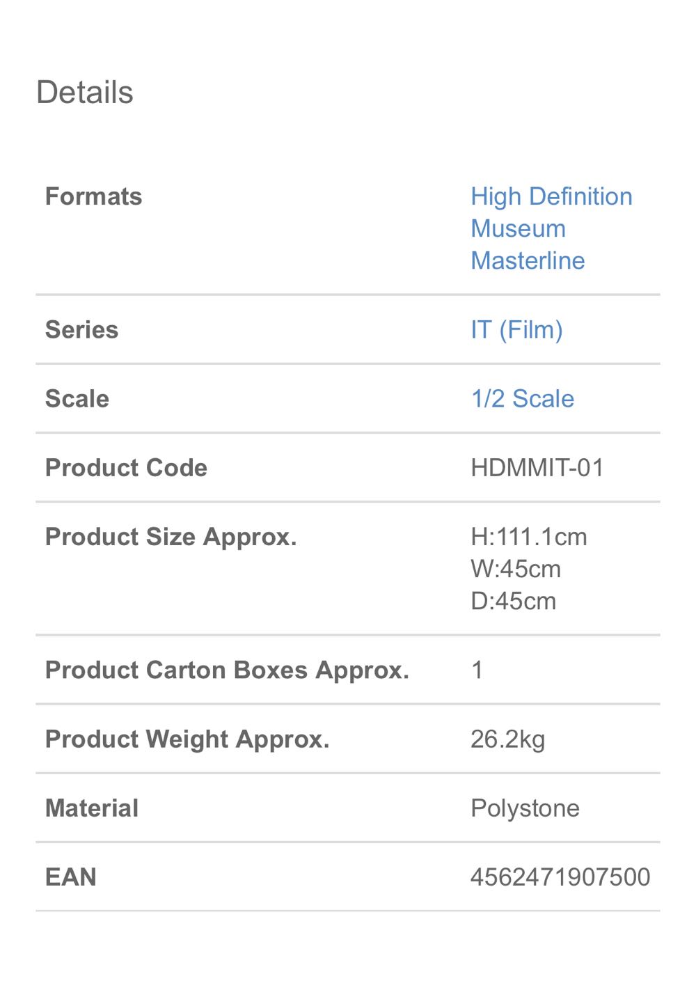 1:2 Prime 1 Studio: IT HD Museum Masterline Pennywise - Prime 1 Studio (2017 IT) action figure collectible [Barcode 4562471907500] - Main Image 4
