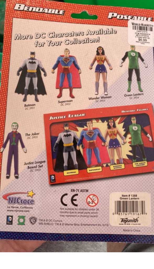 Green Lantern Bendable  (DC) action figure collectible [Barcode 085761191679] - Main Image 2