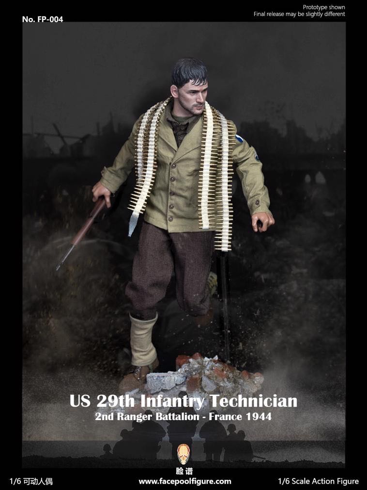 WWII U.S. 29th Infantry Technician 2nd Ranger Battalion - Facepoolfigure (Saving Private Ryan) action figure collectible - Main Image 1