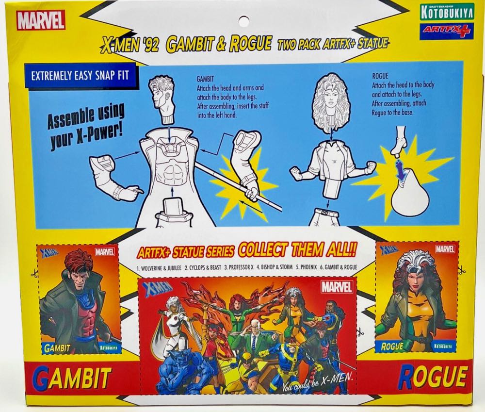 X-Men 92 ARTFX Gambit & Rogue Marvel X-Men ’92 ARTFX+ - Gambit & Rogue - Kotobukiya Artfx+ (Marvel X-Men ‘92) action figure collectible [Barcode 4934054006236] - Main Image 6