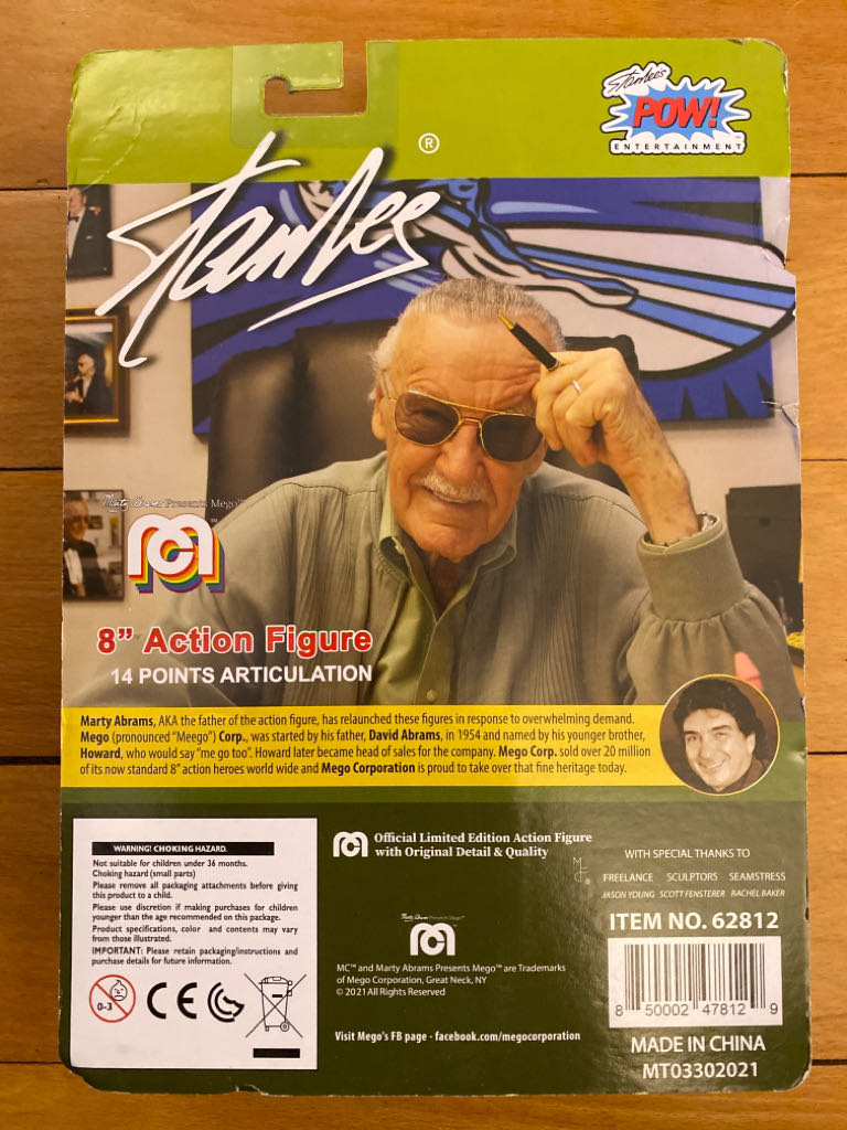 Marty Abrams Presents Mego - Stan Lee’s POW! Entertainment - Stan Lee 8” Action Figure - Marty Abrams Presents Mego (Stan Lee’s POW Entertainment - Legends) action figure collectible - Main Image 2