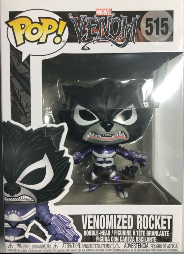 515: Venomized Rocket - Funko (Marvel: 2011: 4 IN: Pop!) action figure collectible - Main Image 2