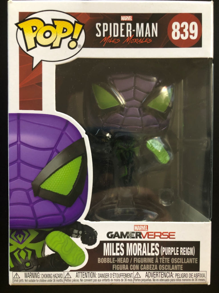 839: Miles Morales (Purple Reign) - Funko (Marvel: 2011: 4 IN: Pop!) action figure collectible - Main Image 2