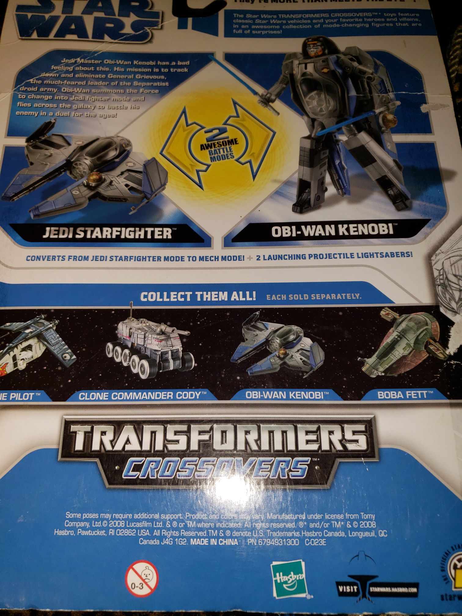 Obi-wan Kenobi/Jedi Starfighter  (Star Wars - Transformers Crossovers) action figure collectible [Barcode 653569348443] - Main Image 2