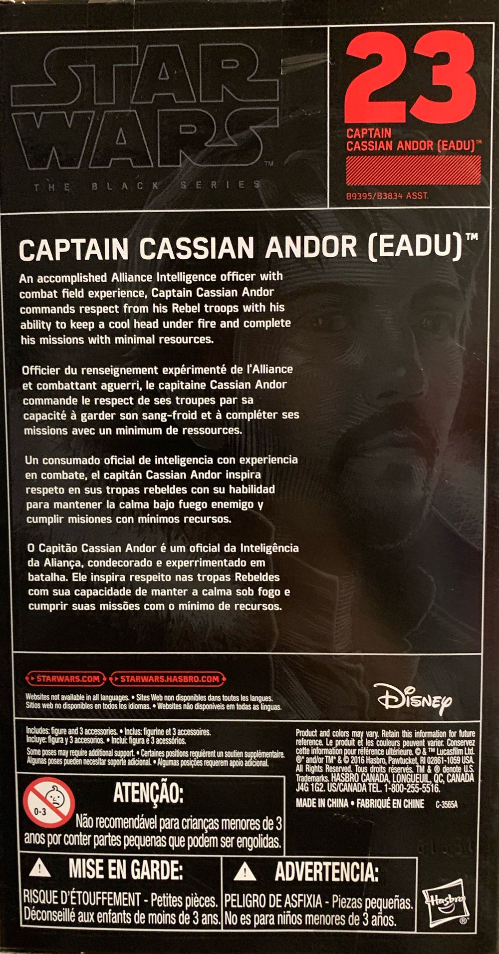 #23 Star Wars - Captain Cassian Andor (Eadu) - Hasbro (Star Wars) action figure collectible [Barcode 630509477166] - Main Image 2