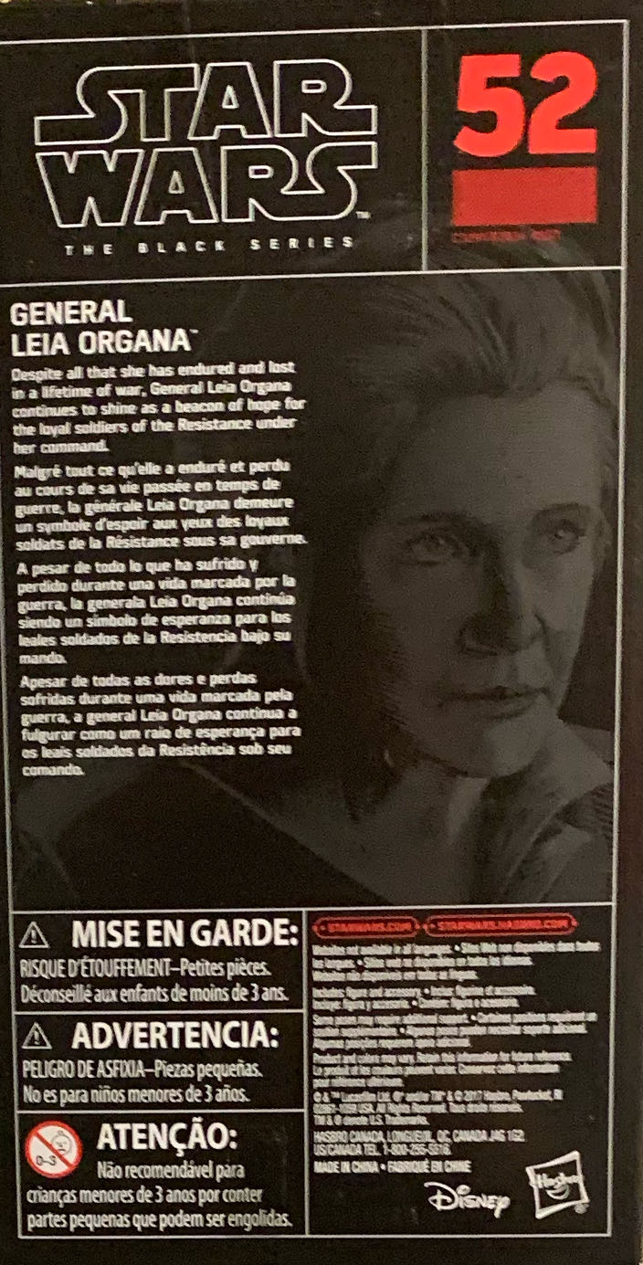 Red - #52 General Leia Organa - Disney / Hasbro (Star Wars: The Black Series) action figure collectible [Barcode 630509588541] - Main Image 2