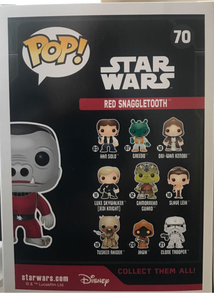 70 Red Snaggletooth - Funko (Star Wars Pop) action figure collectible - Main Image 2