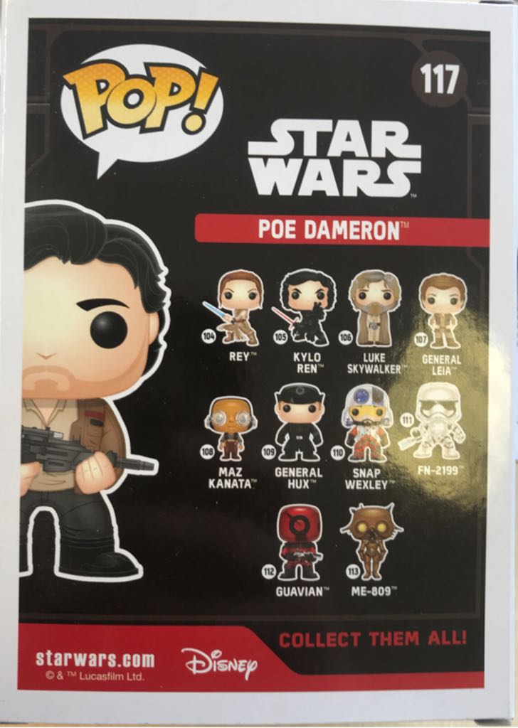 117 Poe Dameron - Funko (Star Wars Pop) action figure collectible - Main Image 2