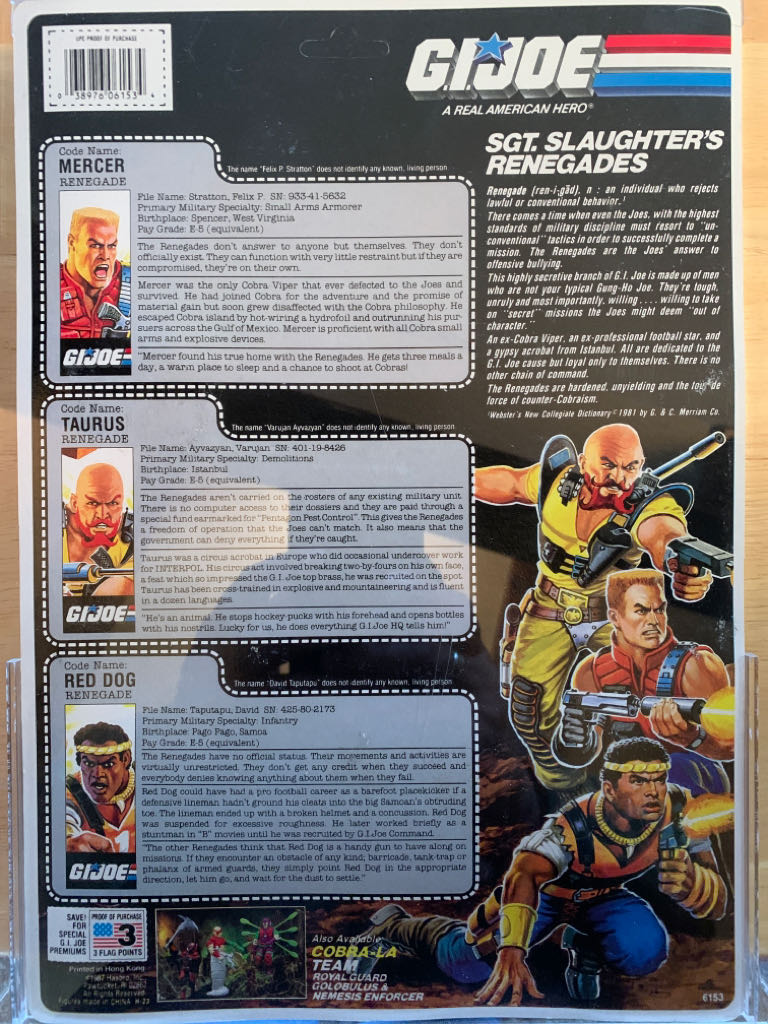 Sgt. Slaughter’s Renegades - Hasbro (Gi Joe (Vintage)) action figure collectible - Main Image 2