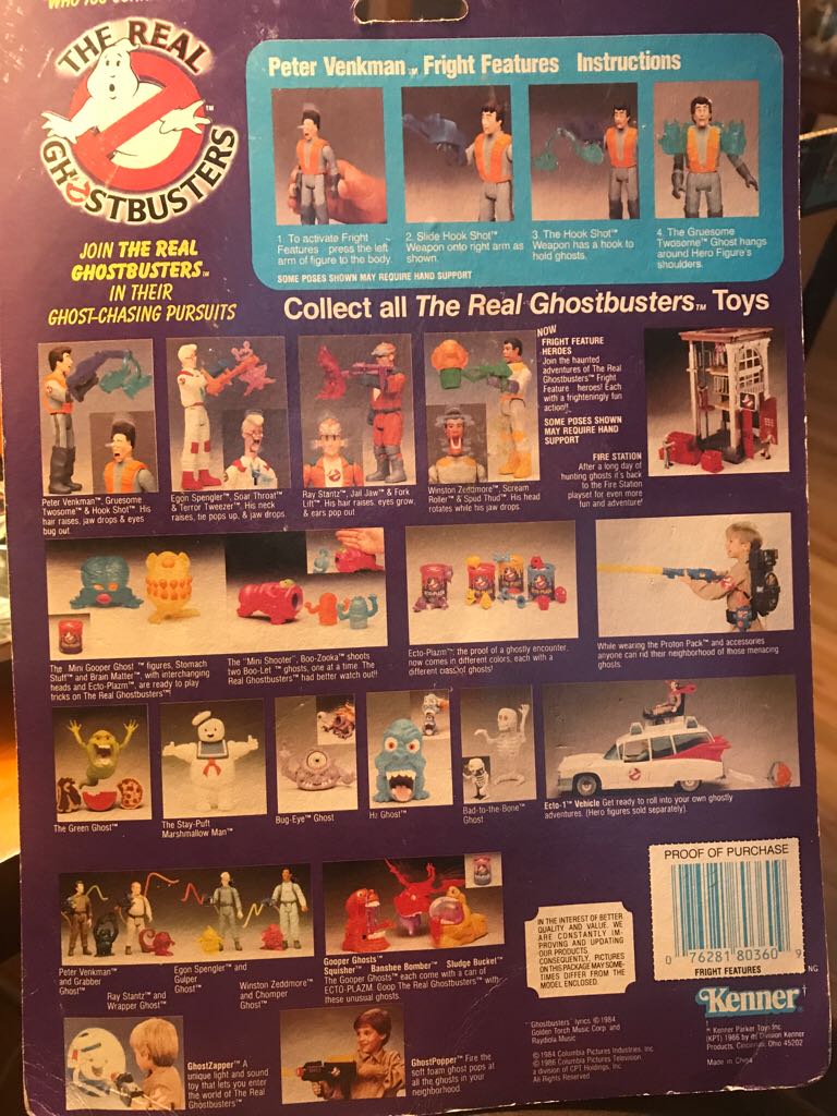 Peter Venkman Fright Features - Kenner (The Real Ghostbusters) action figure collectible [Barcode 076281803609] - Main Image 2