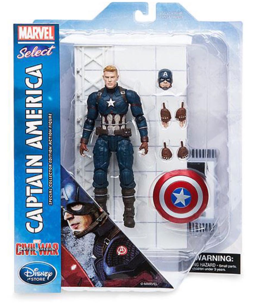 Captain America:  Civil War Unmasked Marvel Select - Diamond Select (Captain America) action figure collectible [Barcode 699788184028] - Main Image 1