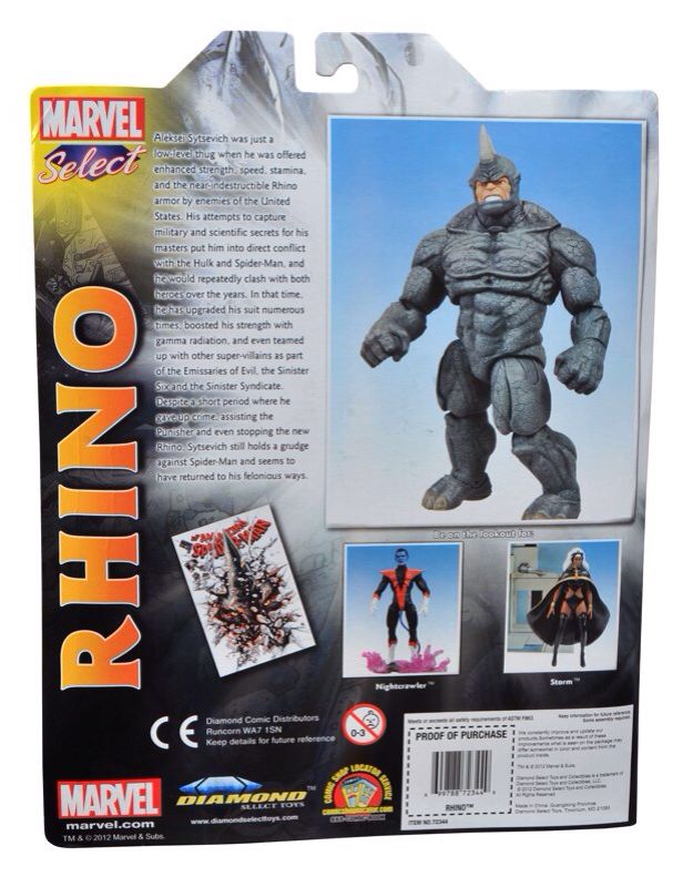 Marvel Select: Rhino - Diamond Select Toys (Marvel Select) action figure collectible [Barcode 699788723449] - Main Image 2