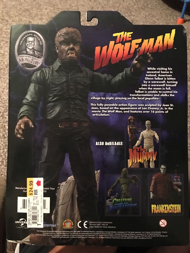 Diamond Select:  The Wolfman - Diamond Select Toys (Universal Monsters) action figure collectible [Barcode 699788813621] - Main Image 2