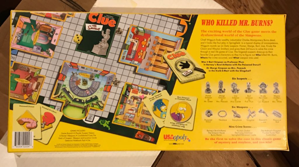 Simpsons: Simpsons Clue Board Game - Hasbro (The Simpsons) action figure collectible [Barcode 700304020048] - Main Image 2