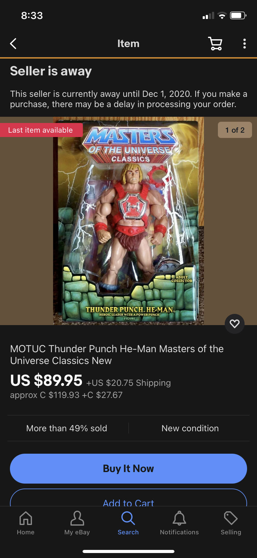 Thunder Punch He-Man - Mattel (Masters Of The Universe Classics) action figure collectible [Barcode 746775086466] - Main Image 3