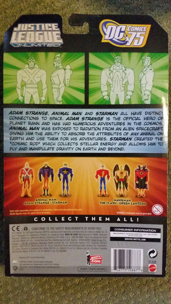 JLU 3-Pack Adam Strange Animal Man Starman - Mattel (Justice League Animated) action figure collectible [Barcode 746775108878] - Main Image 2