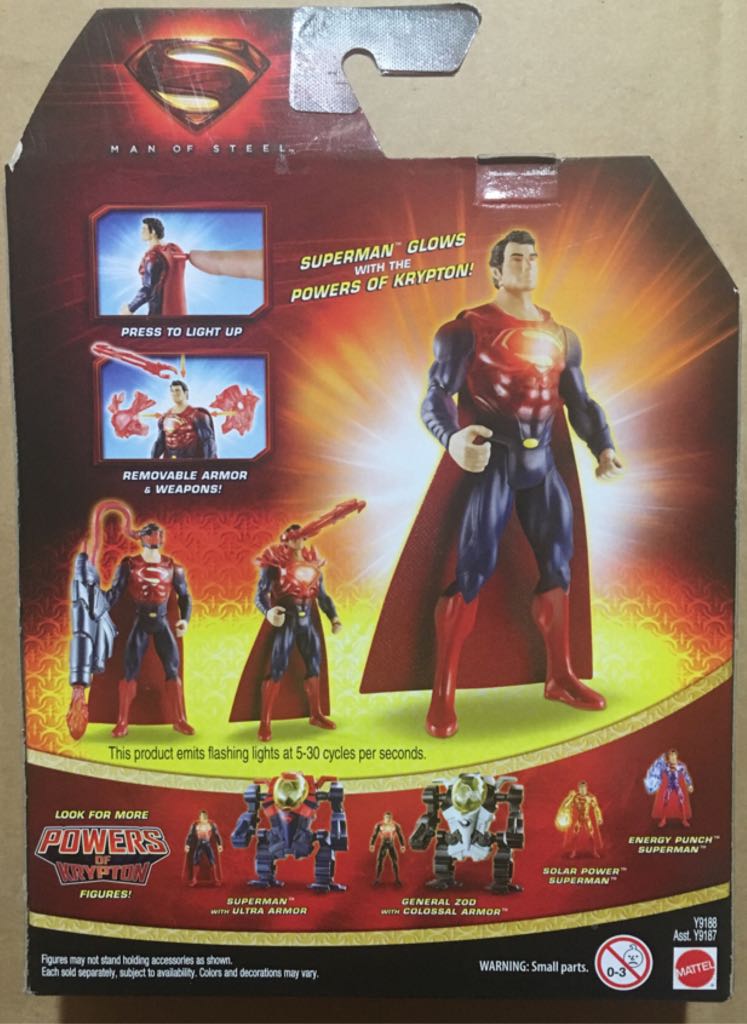 Powers Of Krypton Heat Vision Superman - Mattel (Superman Man Of Steel) action figure collectible [Barcode 746775257132] - Main Image 2