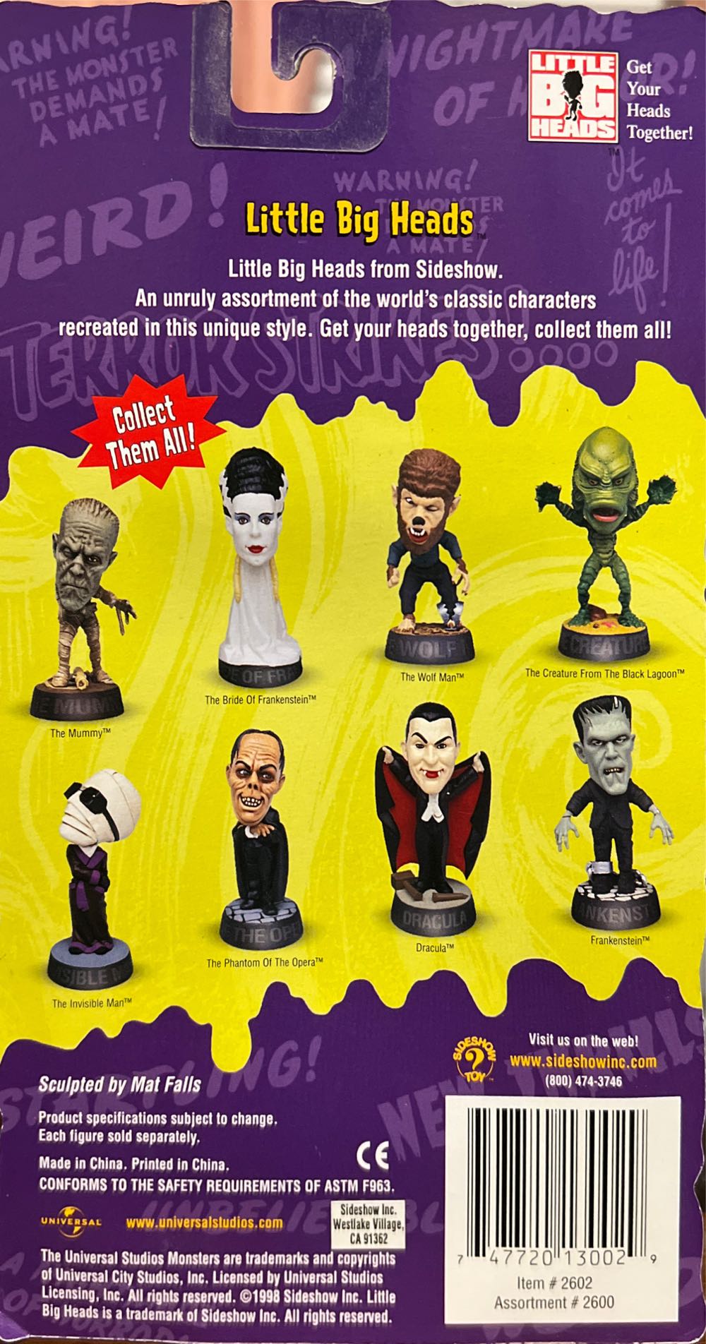 Sideshow - Little Big Heads (Wolf Man) - Sideshow Toy (Little Big Heads) action figure collectible [Barcode 747720130029] - Main Image 3