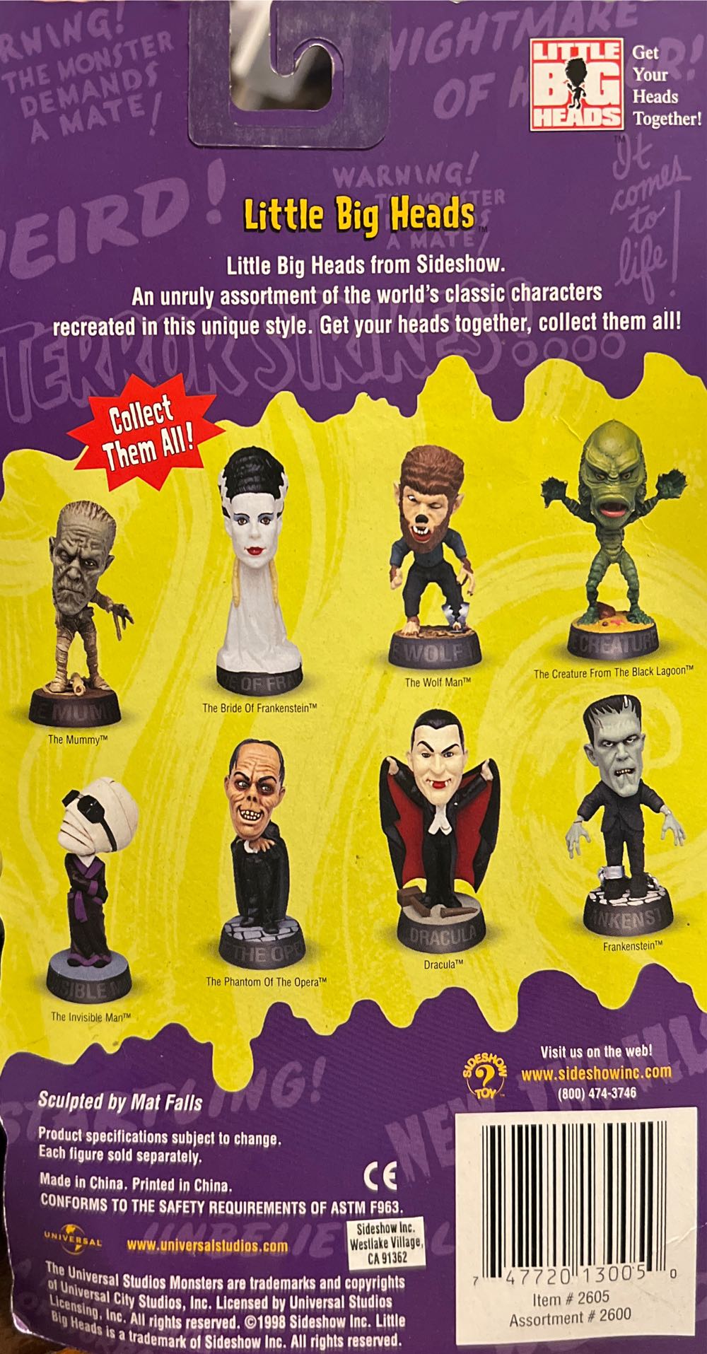 Sideshow - Little Big Heads (The Bride Of Frankenstein) - Sideshow Toy (Universal Monsters) action figure collectible [Barcode 747720130050] - Main Image 2