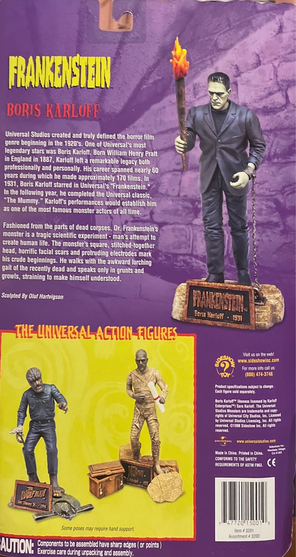 Sideshow - 8” Frankenstein - Sideshow Collectibles (Universal Monsters) action figure collectible [Barcode 747720150010] - Main Image 3