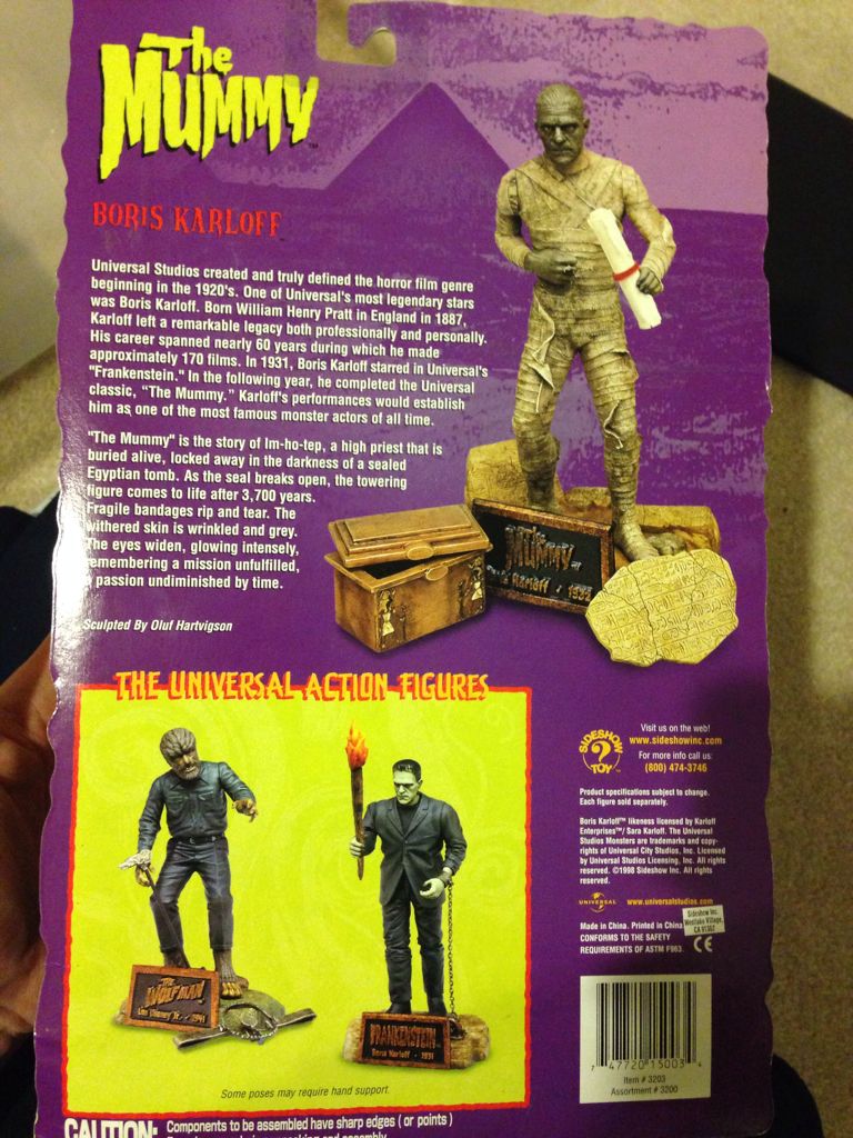 The Mummy Boris Karloff - Sideshow Collectibles (Universal Studios Classic Monsters!) action figure collectible [Barcode 747720150034] - Main Image 2