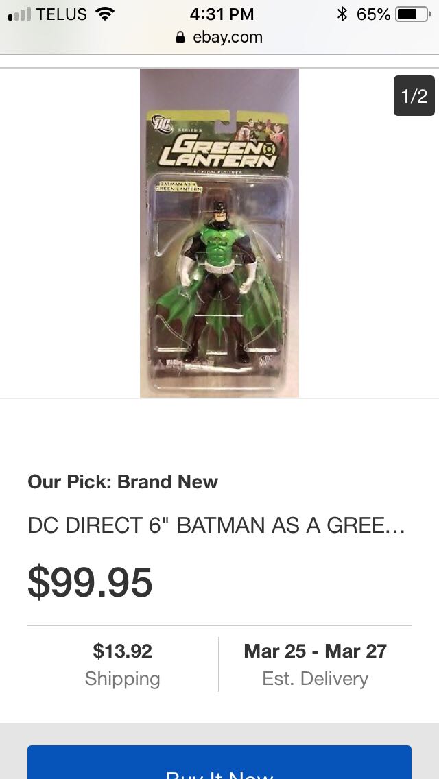 BATMAN as a GREEN LANTERN action figure Series 3 DC Direct 2008 MOCcomics - DC Direct (Dc Direct) action figure collectible [Barcode 761941271651] - Main Image 2