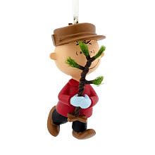 Peanuts Ornament Hallmark: Charlie Brown Walking w/ Tree - Hallmark (Misc. Cartoon) action figure collectible [Barcode 763795043934] - Main Image 1
