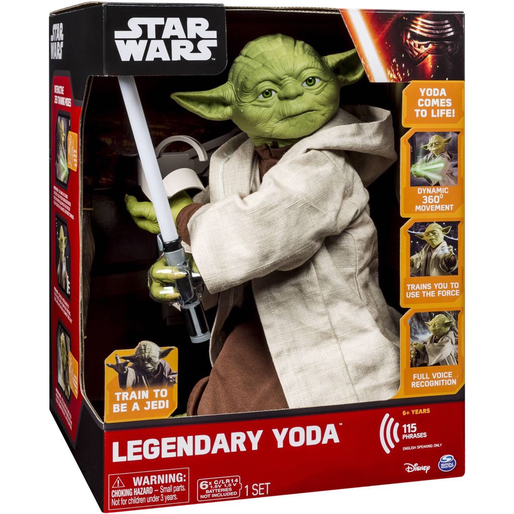 Star Wars: Legendary Yoda Interactive Figure with Light Saber Electronic Figure 16” Spin Master (2015) Animatronic - Disney (Space/Sc-Fi) action figure collectible [Barcode 778988117033] - Main Image 2