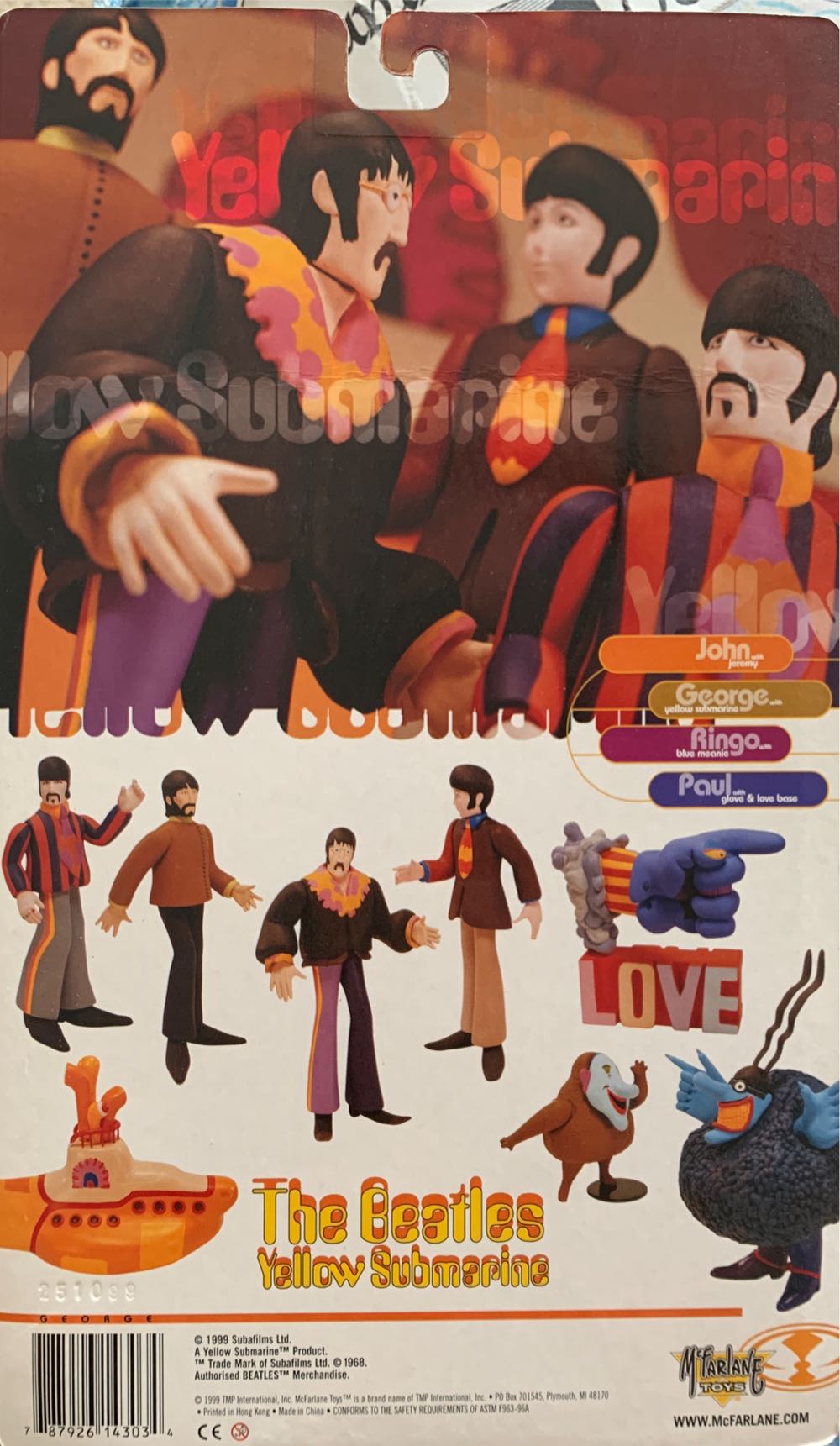 Beatles Yellow Submarine: George With Yellow Submarine, The - McFarlane Toys (The Beatles Yellow Submarine) action figure collectible [Barcode 787926143034] - Main Image 2
