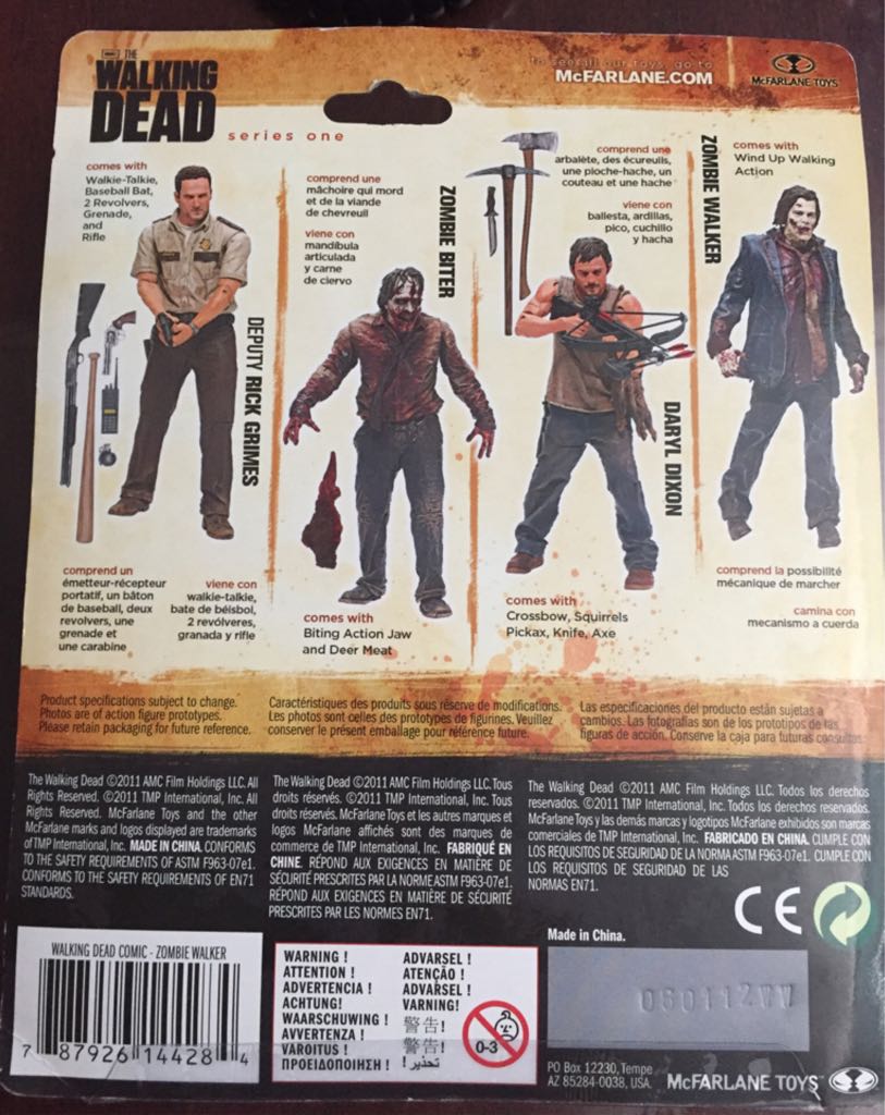 Walking Dead TV Series 1 Small Card: Zombie Walker - McFarlane Toys (TV Series 1) action figure collectible [Barcode 787926144284] - Main Image 2