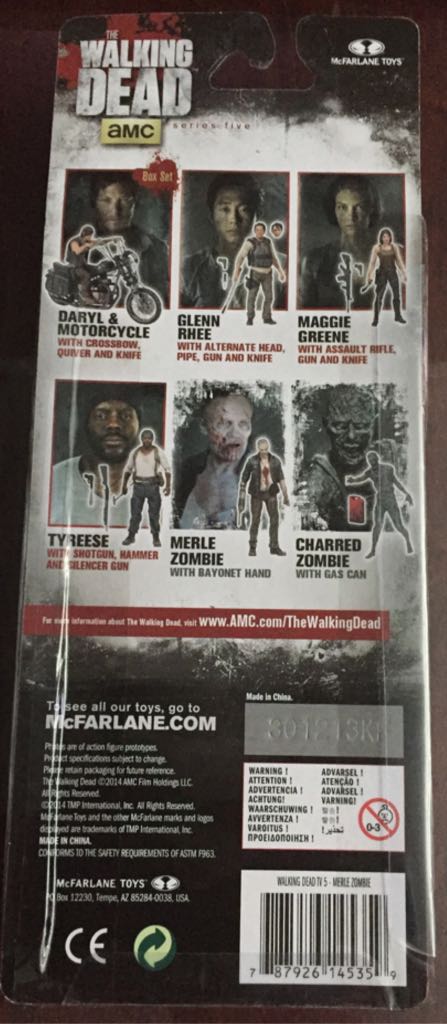 The Walking Dead AMC: Merle Zombie, The Walking Dead Series 5 - McFarlane Toys (post-apocalyptic survival horror movie theme) action figure collectible [Barcode 787926145359] - Main Image 2