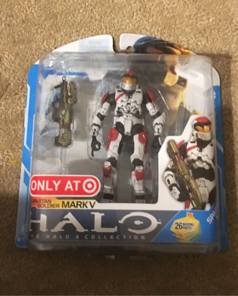 Mcfarlane Halo 3 Spartan Soldier Mark V White/Red Figure - McFarlane Toys (HALO 3) action figure collectible [Barcode 787926184907] - Main Image 2