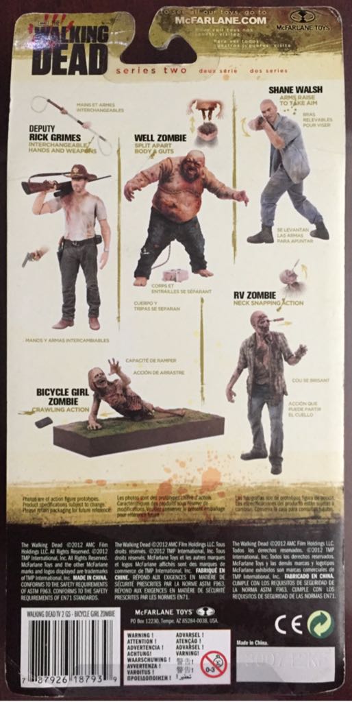 Walking Dead TV Series 1 Long Card: Bicycle Girl Zombie - McFarlane Toys (TV Series 2) action figure collectible [Barcode 787926187939] - Main Image 2
