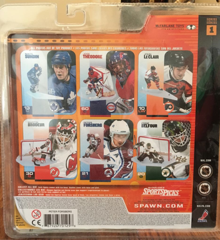 Peter Forsberg - McFarlane Toys (Series 1) action figure collectible [Barcode 787926701258] - Main Image 2