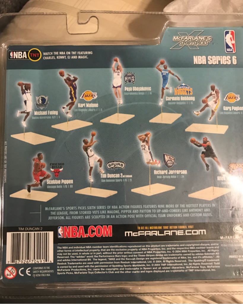 Tim Duncan NBA San Antonio Spurs Series 6 McFarlane Toys  - McFarlane Toys (NBA) action figure collectible [Barcode 787926704914] - Main Image 2