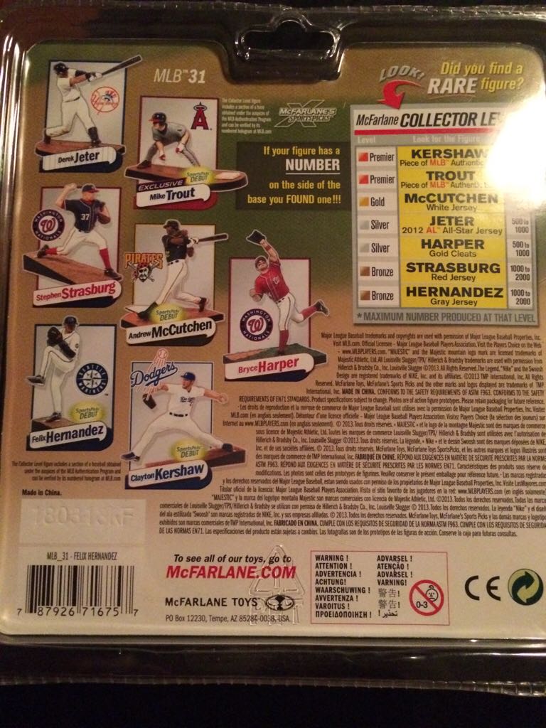 Felix Hernandez  - McFarlane (Mlb Series 31) action figure collectible [Barcode 787926716757] - Main Image 2