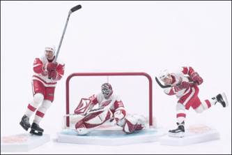 McFarlane Toys NHL Sports Exclusive Action Figure 3-Pack Steve Yzerman, Curtis Joseph & Brett Hull (Detroit Red Wings) - McFarlane (Detroit Red Wings) action figure collectible [Barcode 787926731101] - Main Image 2