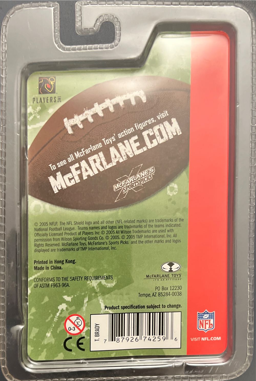 Mcfarlane Mini NFL New England Patriots Tom Brady - McFarlane Toys (NFL 3-Inch) action figure collectible [Barcode 787926742596] - Main Image 3