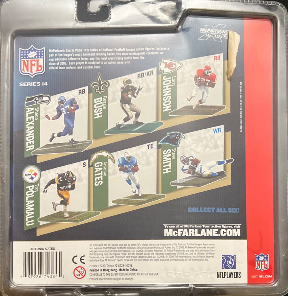 Mcfarlane NFL San Diego Chargers Antonio Gates  action figure collectible [Barcode 787926743845] - Main Image 2